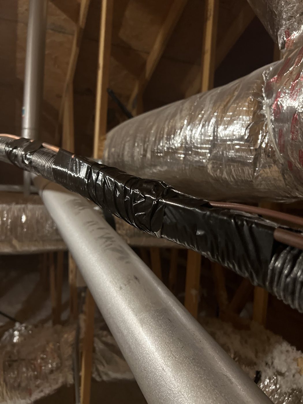 New ductwork in an attic